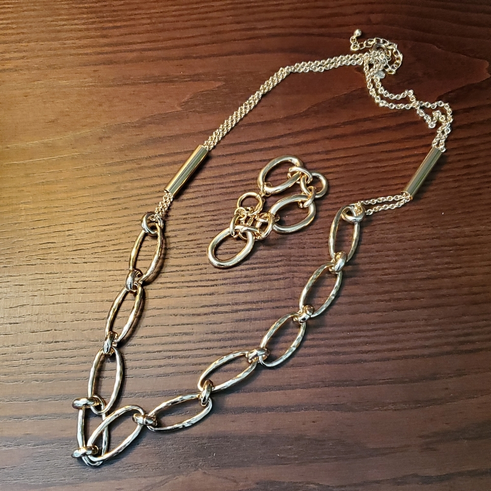 Chicos Gold Loop Chain Necklace